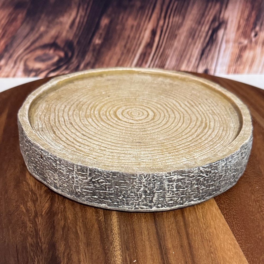 Rustic Round Textured swivel Tray